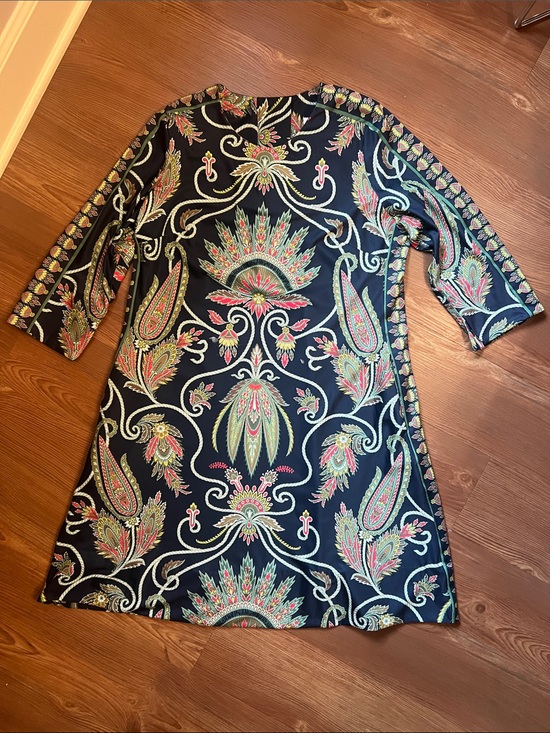 Gretchen Scott Designs Dresses & Skirts - Gretchen Scott Designs Navy Paisley-Print Long Sleeve A-Line Dress